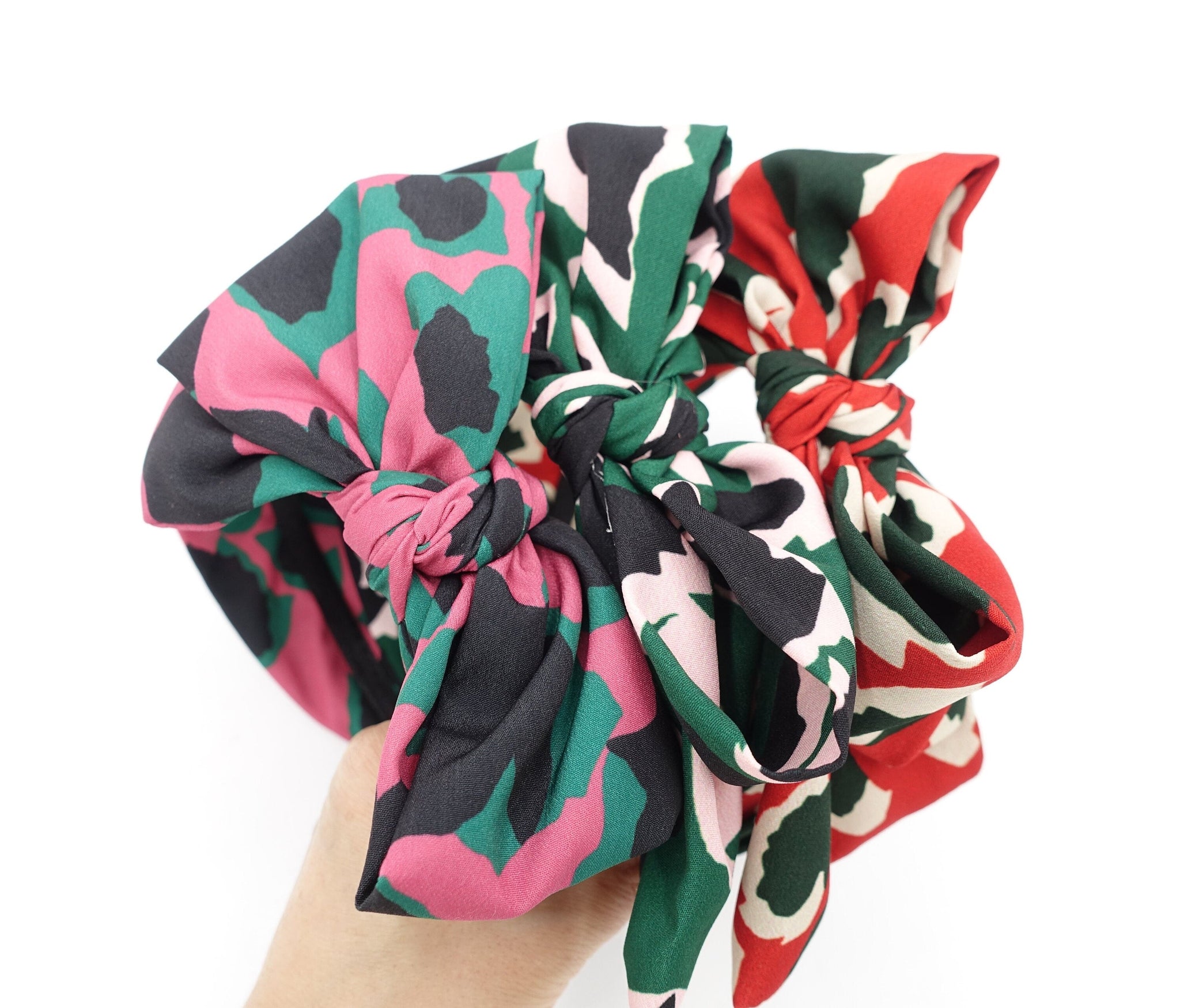 veryshine.com Headband abstract flower print headband bow knotted hairband fashion headband for women hair accessory
