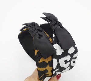 veryshine.com Headband animal print grosgrain bow knot headband hair accessory for women