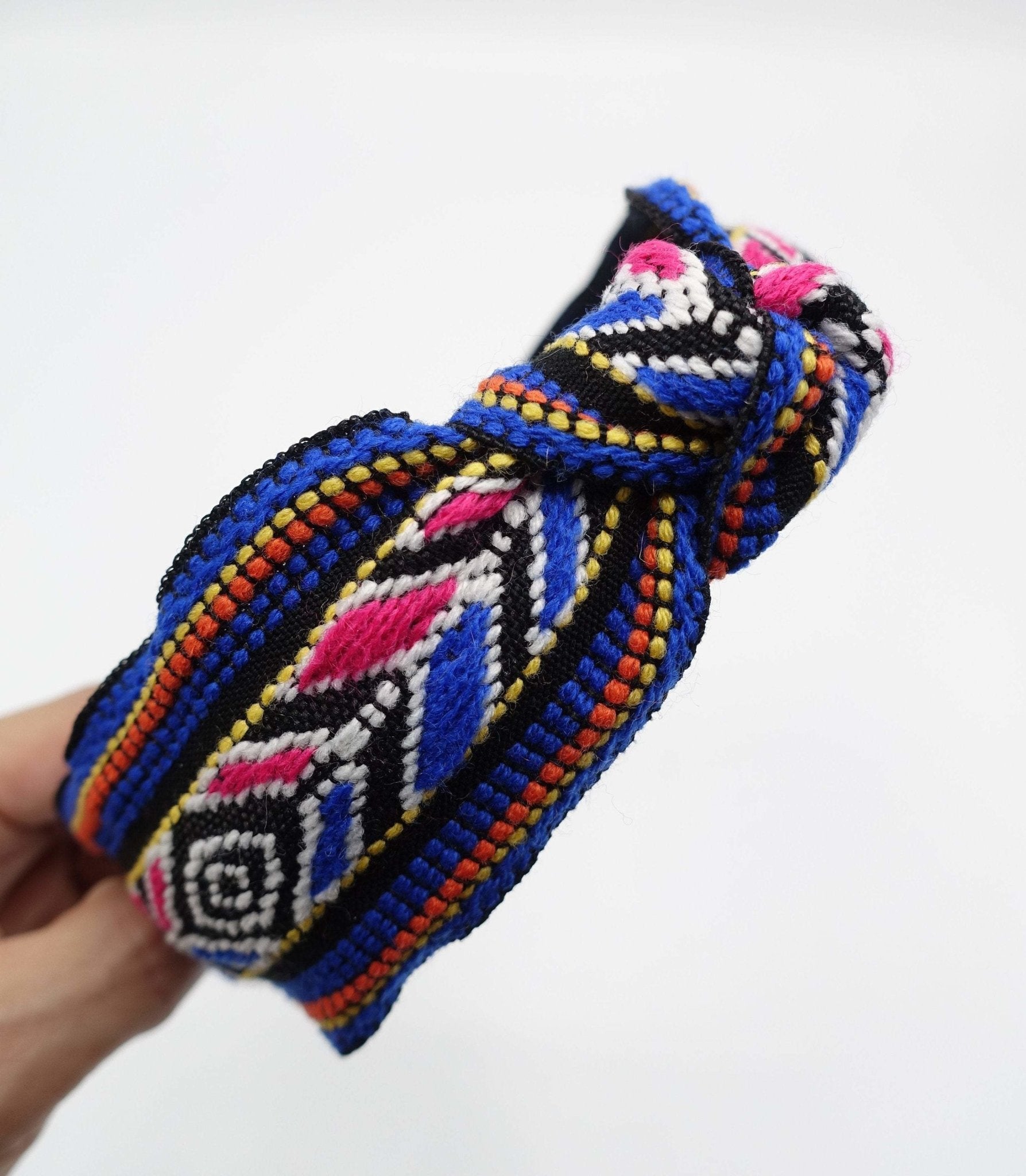veryshine.com Headband aztec pattern headband jacquard knot hairband woman hair accessory