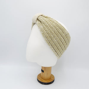 veryshine.com Headband Beige golden glittering knit knot headband for women