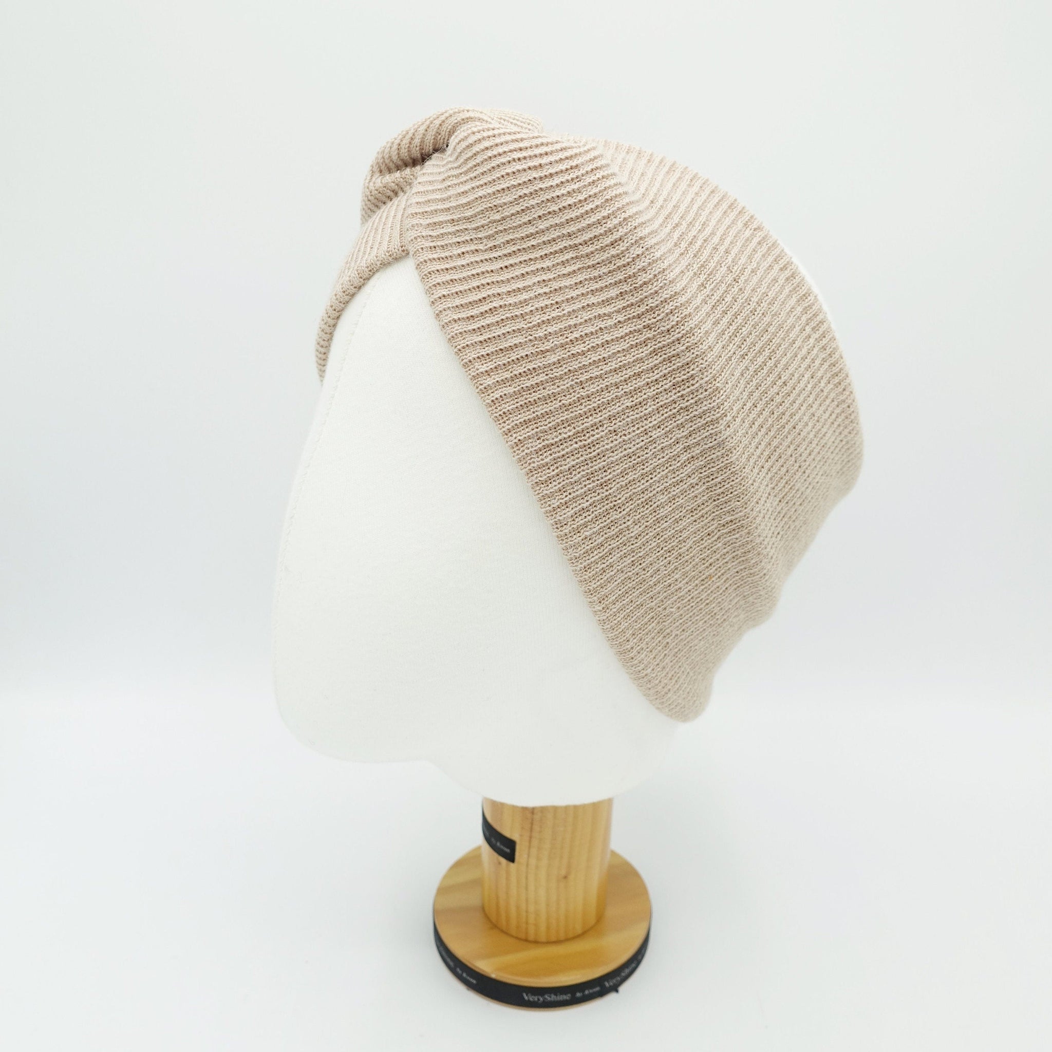 veryshine.com Headband Beige knit headband corrugated headwrap multi-functional Fall Winter neck warmer