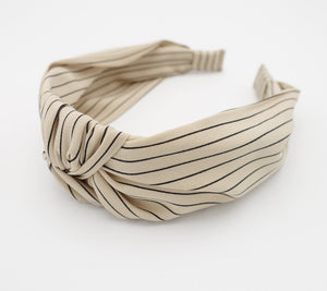 veryshine.com Headband Beige knotted stripe pattern headband women hairband