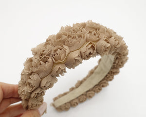 veryshine.com Headband Beige rosebud padded headband arch flower pattern hairband cute hair accessory for women