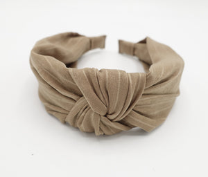 veryshine.com Headband Beige stripe top knot headband Autumn hairband for women
