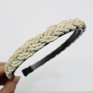 veryshine.com Headband Beige thread strand braided headband basic thin hairband women hair accessory