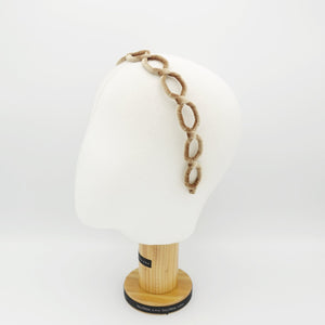 veryshine.com Headband Beige velvet wrap honeycomb pattern headband for women hairband Fall Winter hair accessory