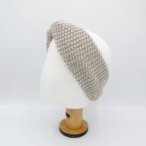 veryshine.com Headband Beige waffle knit headband two way turban hair accessory Fall Winter hair accessory for women