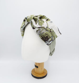 veryshine.com Headband big bow jacquard flower headband stylish women turban hair accessory for women