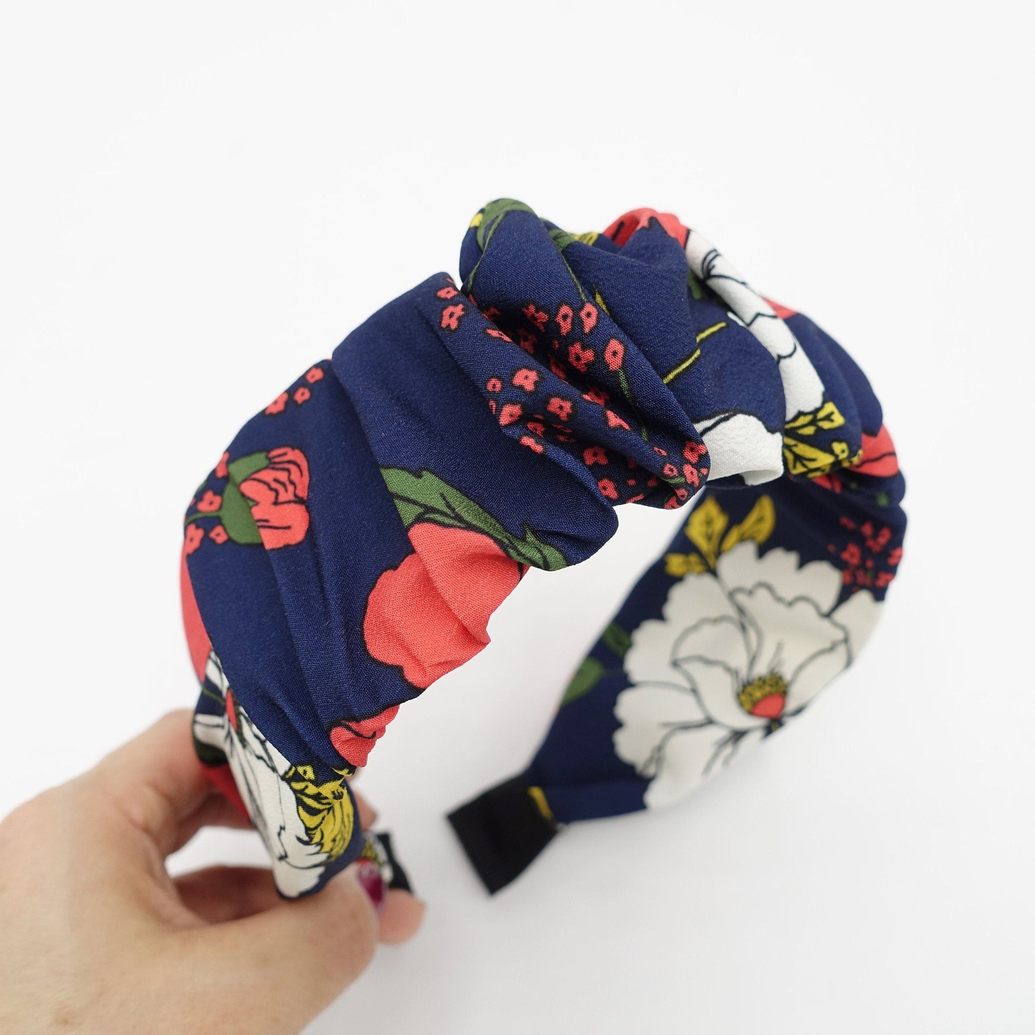veryshine.com Headband big flower print headband pleated hairband colorful hair accessory for women