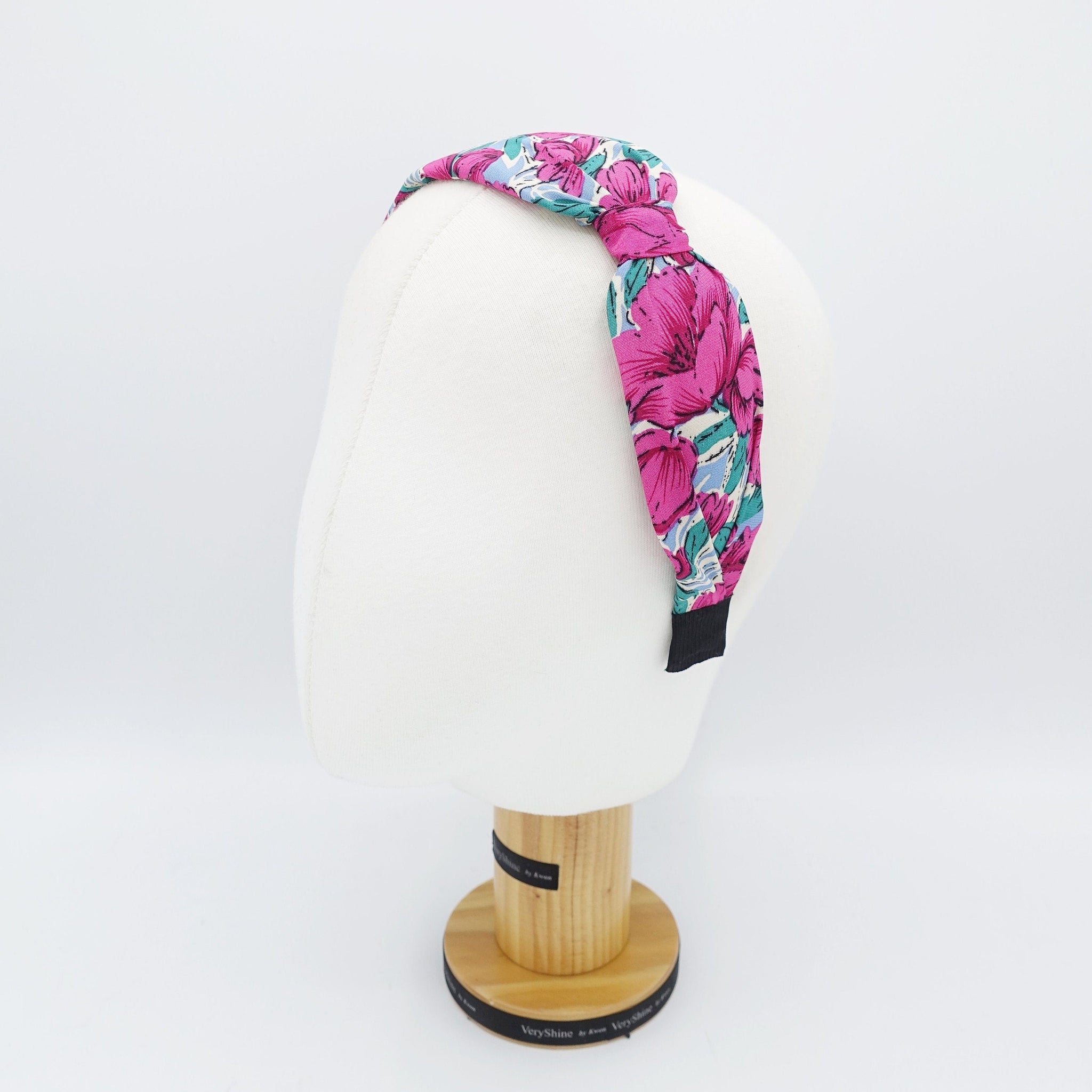 veryshine.com Headband big flower print headband side knot floral hairband hair accessory for women