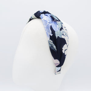 veryshine.com Headband big flower print knotted headband chiffon Spring hairband women hair accessory