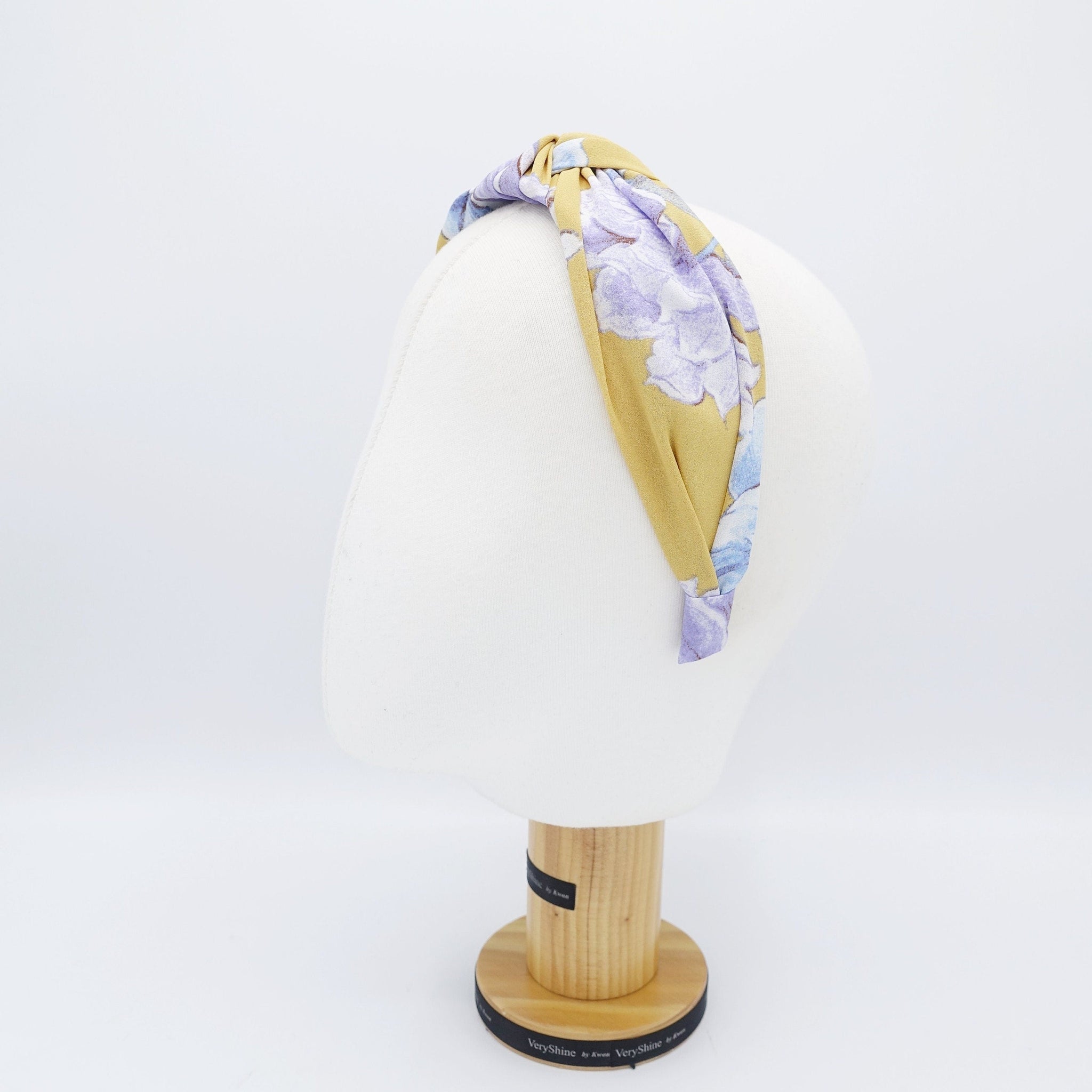 veryshine.com Headband big flower print knotted headband chiffon Spring hairband women hair accessory