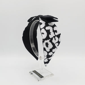 veryshine.com Headband Black animal print grosgrain bow knot headband hair accessory for women