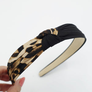 veryshine.com Headband Black animal print headband two tone knotted hairband leopard python hair accessory for women