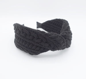 veryshine.com Headband Black cable knit headband twist Winter hairband women hair accessory for women