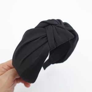 veryshine.com Headband Black chiffon knot headband solid basic women hairbands
