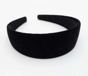 veryshine.com Headband Black glittering velvet flat headband basic women hairband