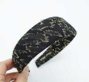 veryshine.com Headband Black golden metallic irregular pattern padded headband stylish women hair accessory
