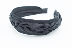 veryshine.com Headband Black grosgrain braided strap headband added on women headband
