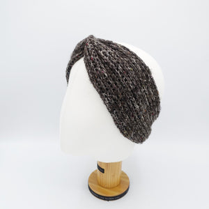 veryshine.com Headband Black heathered knit headband turban hair accessory Fall Winter hair accessory for women