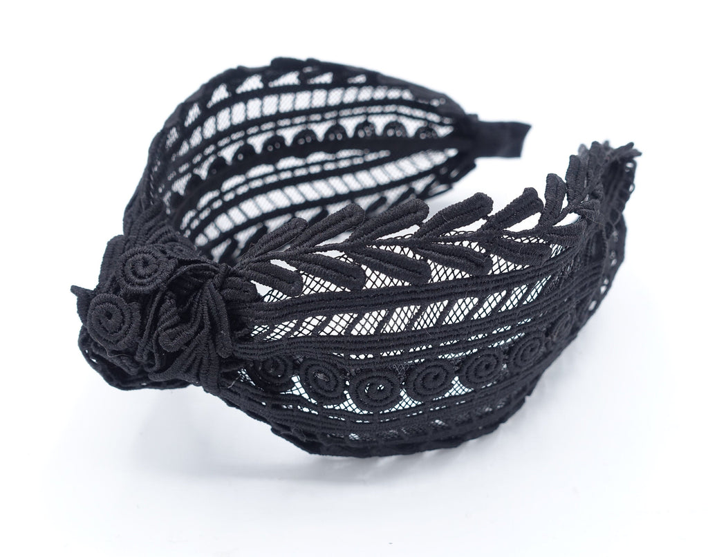 veryshine.com Headband Black knotted mesh herringbone headband translucent hairband