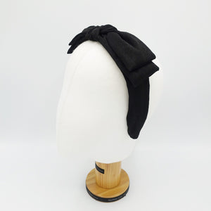 veryshine.com Headband Black layered bow headband wired bow hairband for women