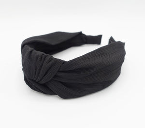 veryshine.com Headband Black micro corrugated knot headband casual women hairband
