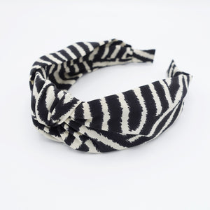 veryshine.com Headband Black modern zebra pattern headband knotted hairband women hair accessory