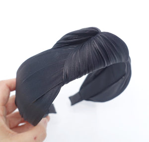 veryshine.com Headband Black organdy top knot headband solid color hairband hair accessory for women