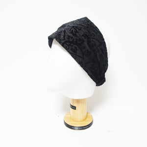 veryshine.com Headband Black plant pattern cut velvet headband stylish headwrap women head band