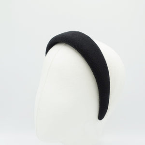veryshine.com Headband Black polar fleece headband padded hairband Fall Winter casual hair accessory for women