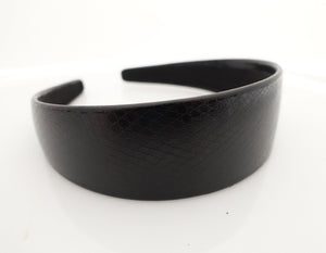 veryshine.com Headband Black python print faux leather hairband fashion women headband