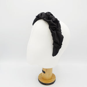 veryshine.com Headband Black satin twisted wave headband stylish regular width hairband for women