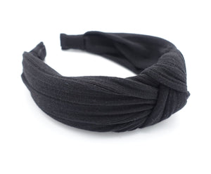 veryshine.com Headband Black solid corrugated fabric knot headband hairband women hair accessory