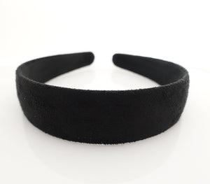veryshine.com Headband Black solid suede fabric hairband medium width natural fashion headband