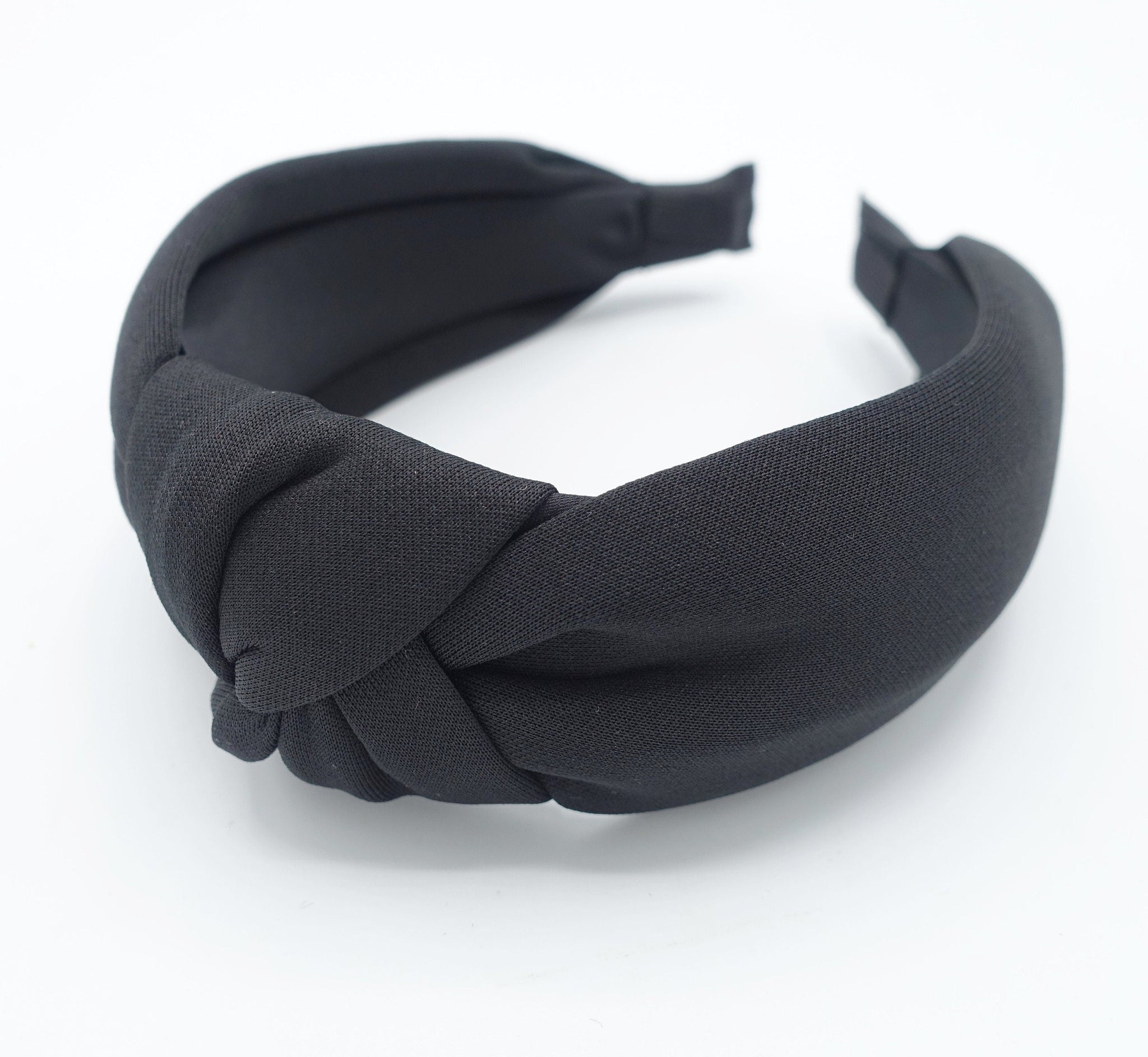 veryshine.com Headband Black solid thick fabric knotted headband simple basic practical hairband women hair accessory