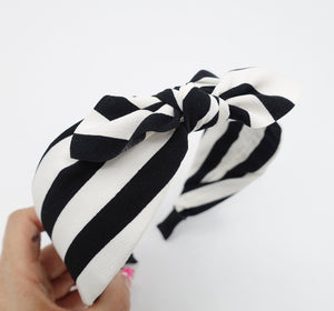 veryshine.com Headband Black stripe headband bow knotted hairband casual hair accessory for women