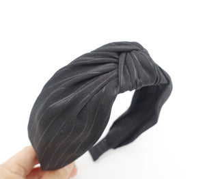 veryshine.com Headband Black stripe top knot headband Autumn hairband for women