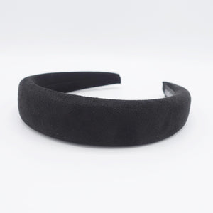 veryshine.com Headband Black Suede fabric headband, padded headband for women