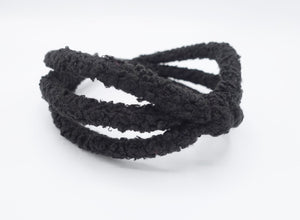veryshine.com Headband Black teddy wrap headband triple strand hairband cute hair accessory for women