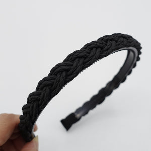 veryshine.com Headband Black thread strand braided headband basic thin hairband women hair accessory