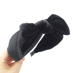 veryshine.com Headband Black velvet bow knot headband wired headband woman hair accessory