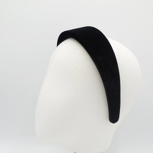 veryshine.com Headband Black velvet padded headband simple basic fashion hairband for women