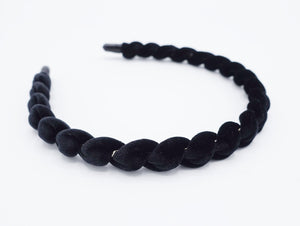 veryshine.com Headband Black velvet spiral wrap headband thin hairband women hair accessory