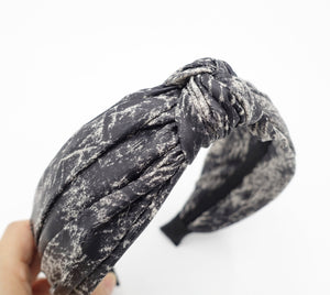 veryshine.com Headband Black vintage dyed top knot headband Fall hair accessory for women