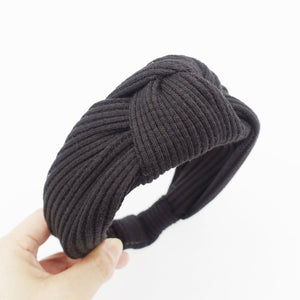 veryshine.com Headband Black waffle stripe pattern headband top knot hairband Women hair accessories
