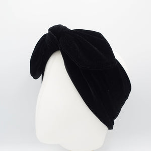 veryshine.com Headband Black wire velvet bow knot turban headband women elastic hairband Fall Winter Hair accessory