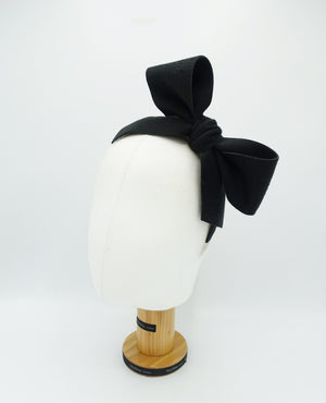 veryshine.com Headband Black woolen bow knot headband black hairband cute hair accessory for women