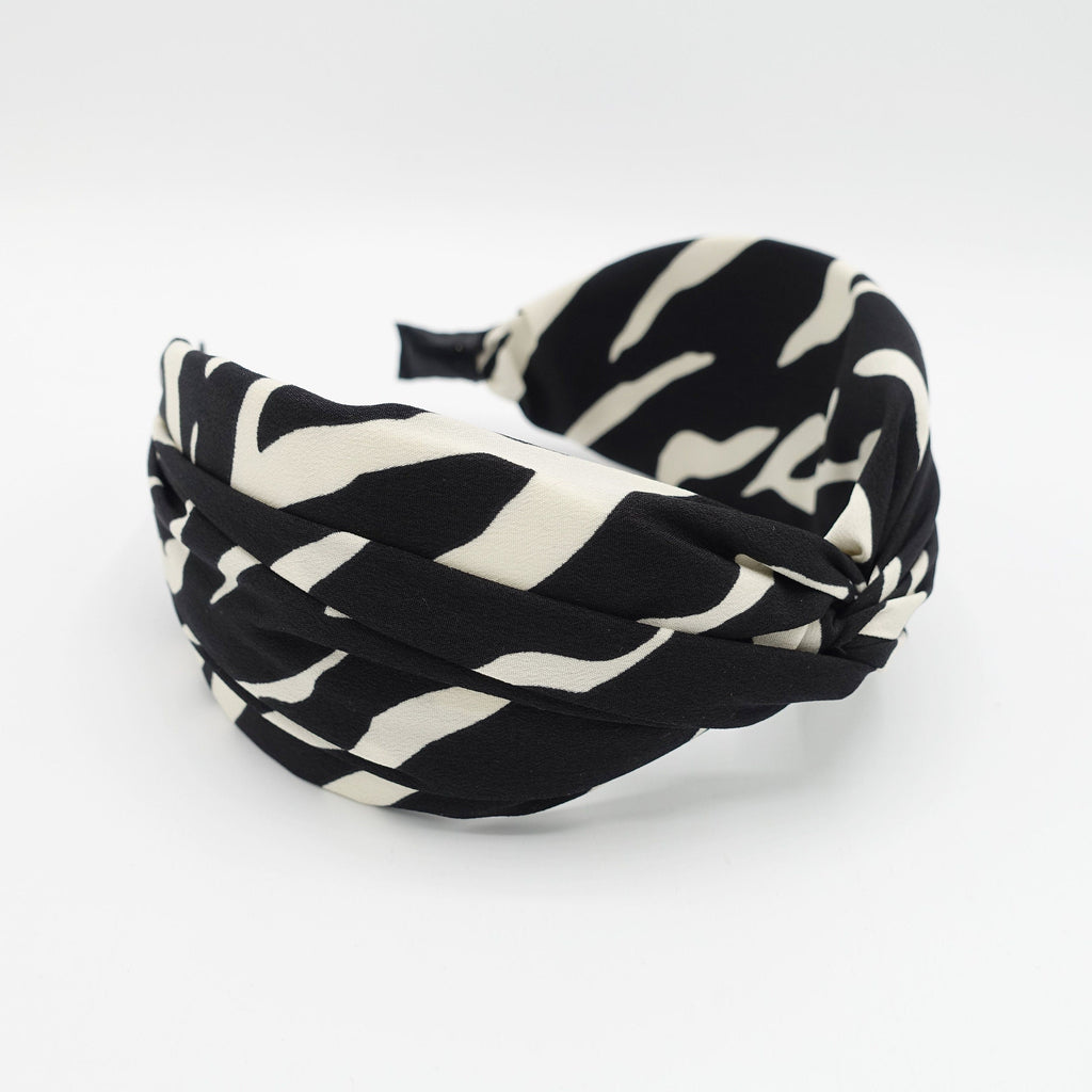 veryshine.com Headband Black zebra print cross headband stylish hairband for women