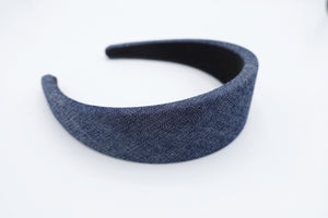veryshine.com Headband blue black denim padded headband casual cotton hairband for women